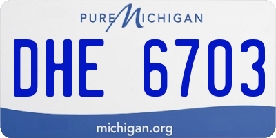 MI license plate DHE6703
