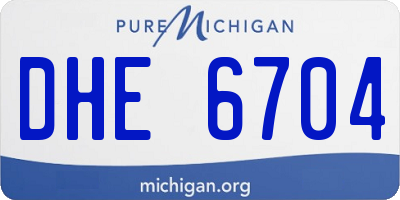 MI license plate DHE6704