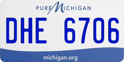 MI license plate DHE6706