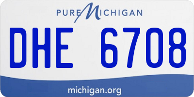 MI license plate DHE6708