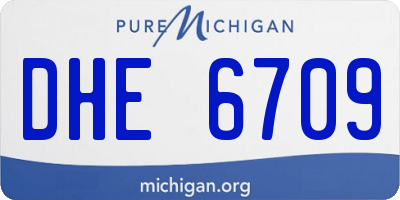 MI license plate DHE6709