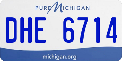 MI license plate DHE6714