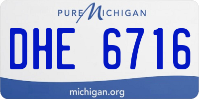 MI license plate DHE6716