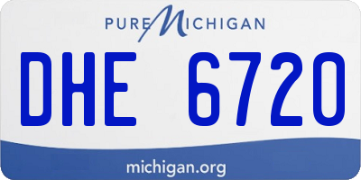 MI license plate DHE6720