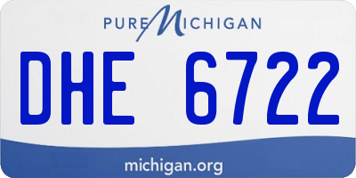 MI license plate DHE6722