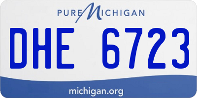 MI license plate DHE6723
