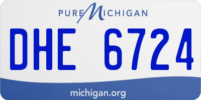 MI license plate DHE6724