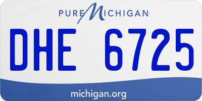 MI license plate DHE6725