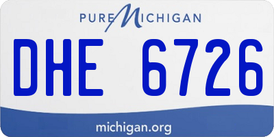 MI license plate DHE6726