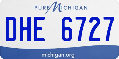 MI license plate DHE6727
