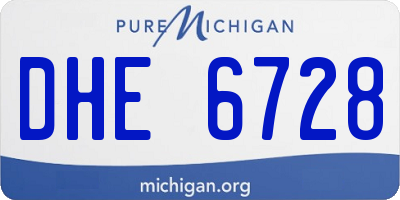 MI license plate DHE6728