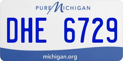 MI license plate DHE6729