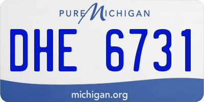 MI license plate DHE6731