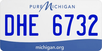 MI license plate DHE6732