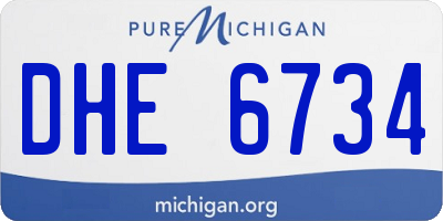 MI license plate DHE6734