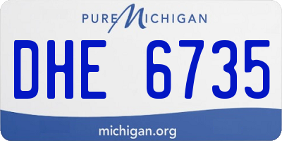 MI license plate DHE6735