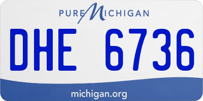 MI license plate DHE6736