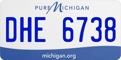 MI license plate DHE6738