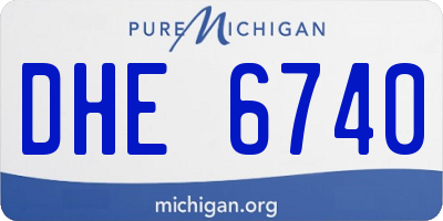 MI license plate DHE6740