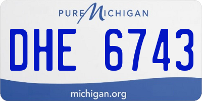 MI license plate DHE6743