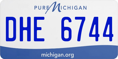 MI license plate DHE6744