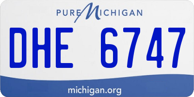 MI license plate DHE6747
