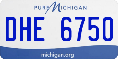 MI license plate DHE6750