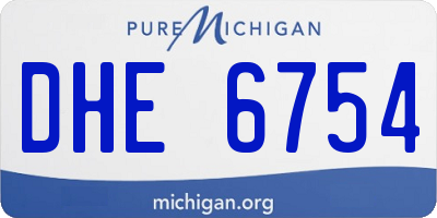 MI license plate DHE6754