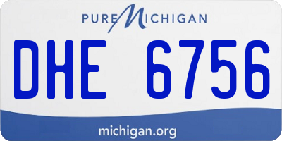 MI license plate DHE6756