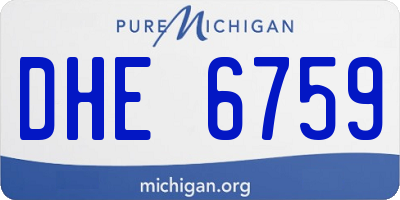 MI license plate DHE6759
