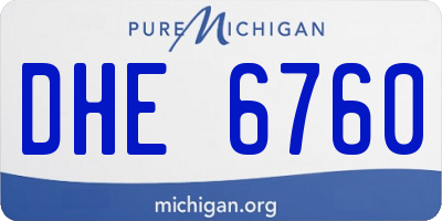 MI license plate DHE6760