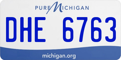 MI license plate DHE6763