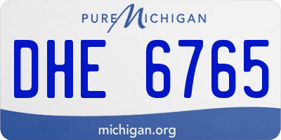 MI license plate DHE6765