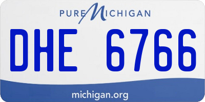 MI license plate DHE6766