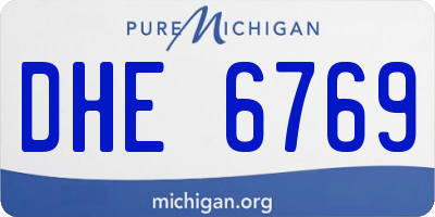 MI license plate DHE6769