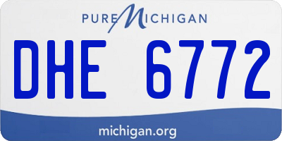 MI license plate DHE6772
