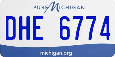 MI license plate DHE6774