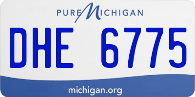 MI license plate DHE6775