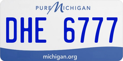 MI license plate DHE6777