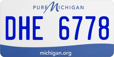 MI license plate DHE6778