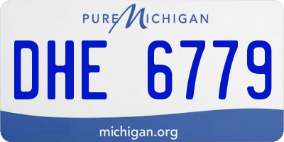 MI license plate DHE6779