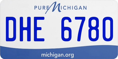 MI license plate DHE6780