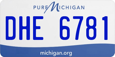 MI license plate DHE6781