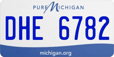 MI license plate DHE6782