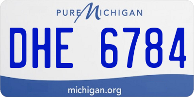 MI license plate DHE6784