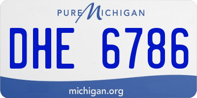 MI license plate DHE6786