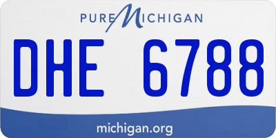 MI license plate DHE6788