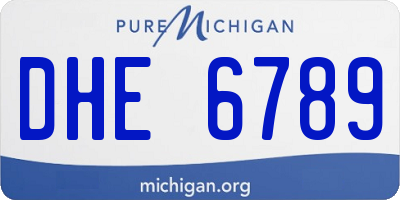 MI license plate DHE6789