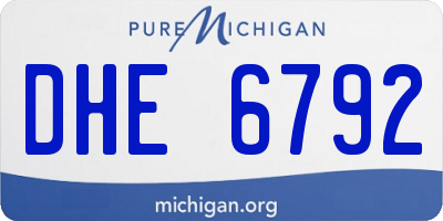 MI license plate DHE6792