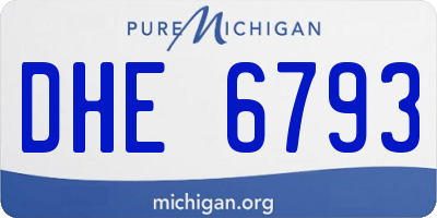 MI license plate DHE6793